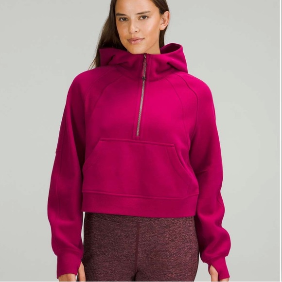 Lululemon Scuba Oversized Half-Zip Hoodie - M/L Pomegranate NWT - Picture 3 of 11